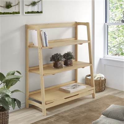 Mid Century Open Shelving Unit - Oak Finish