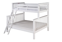 Santa Fe Mission Tall Bunk Bed Twin over Full - Angle Ladder - White Finish