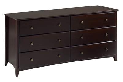 Camaflexi Shaker Style 6 Drawer Dresser - Cappuccino Finish