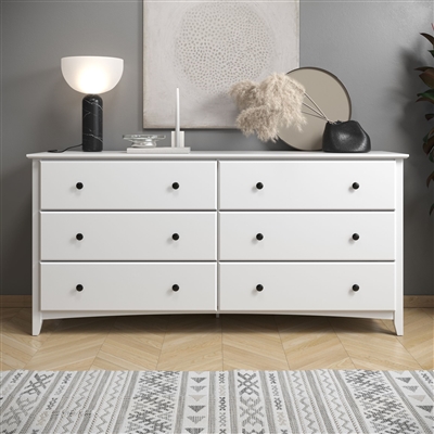 Camaflexi Shaker Style 6 Drawer Dresser - Cherry Finish