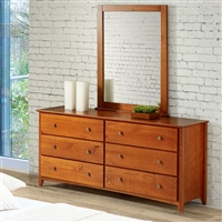 Camaflexi Shaker Style 6 Drawer Dresser - Cherry Finish