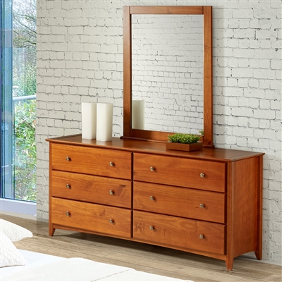 Camaflexi Shaker Style 6 Drawer Dresser - Cherry Finish