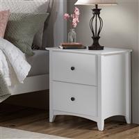 Shaker Style 2 Drawer Night Stand - White Finish