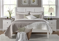 Shaker Style Panel Queen Size Platform Bed - White Finish