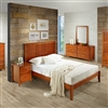 Camaflexi Shaker Style Panel Queen Size Platform Bed - Cherry Finish