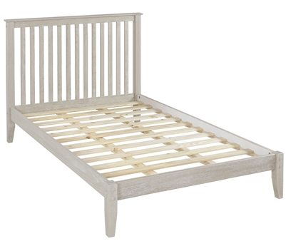 Shaker Style Mission Full Size Platform Bed - Weathered White Finish