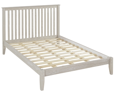 Shaker Style Mission Queen Size Platform Bed - Weathered White Finish