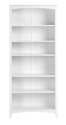 Shaker Style Bookcase - 72"H - White Finish