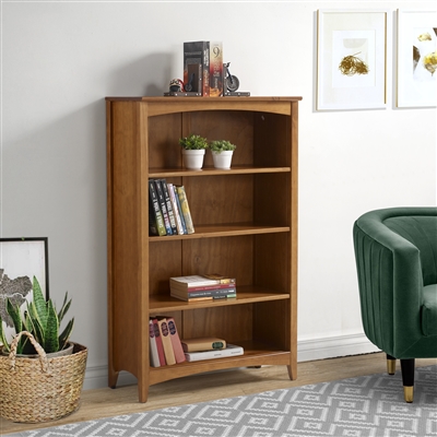 Shaker Style Bookcase - 48"H - Cherry Finish