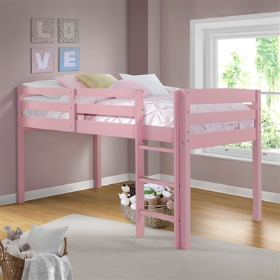 Tribeca Twin Size Junior Loft Bed - Pink Finish