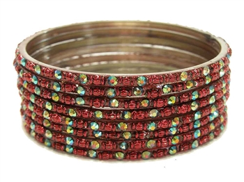 Maroon burgundy dark red glass bangles from our Prism Collection.