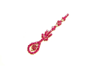 Extra large bindi made entirely of fuchsia pink and white crystals.
