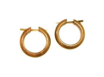 Small Wood Hoop Earrings Organic Wooden Tribal Hoops 1"