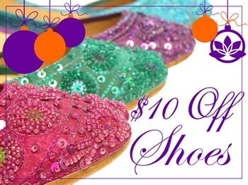 Beautiful Flats Silk shoes with matching beads and sequins.