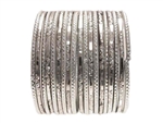 Sparkling Silver Chrome Indian Glass Bangles