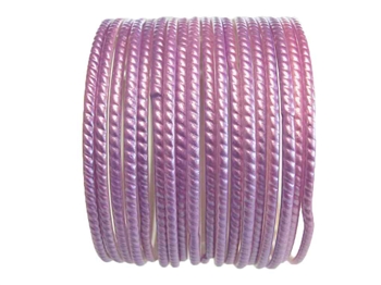 Lovely warm lavender colored bangles with texture but no glitter.