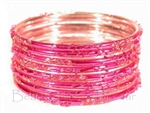 Festive Fuchsia Pink Indian GLASS Bracelets Build-A-Bangle M/L 2.10