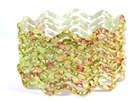 Zig Zag Olive Green Indian GLASS Bracelets Build-A-Bangle M/L 2.10