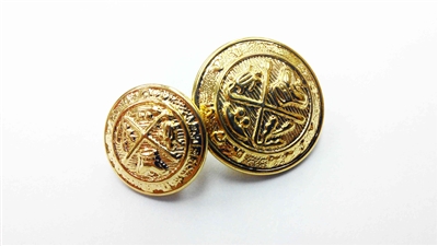 Blazer Button 102 - 2 Sizes (Golden Shiny Finish) - in Pack