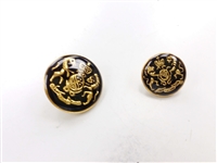 Blazer Button 111 - 2 Sizes (Golden Shield with Black Background) - in Pack