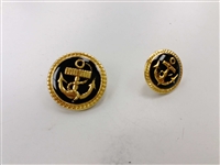 Blazer Button 113 - 2 Sizes (Gold Anchor with Black Background) - in Pack