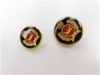 Blazer Button 125 - 2 Sizes (Red, Golden Shield on Black Background) - in Pack