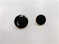 Blazer Button 130 - 2 Sizes (Black Circle with Golden Rim) - in Pack