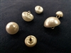 Round Dome-shaped Pearl Buttons with Wire Shank