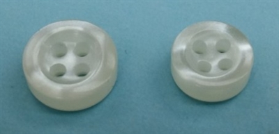 Polyester Shirt Buttons - 3.7mm Thickness K670N Off-White - 4 Holes