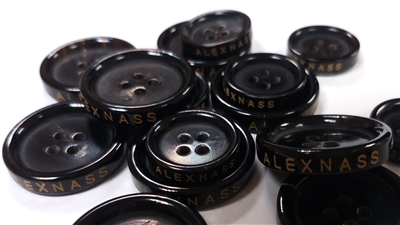 Logo-engraved Buffalo Horn Buttons