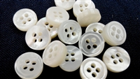 3mm Thickness Mother of Pearl (MOP) Buttons, 4-Hole, White