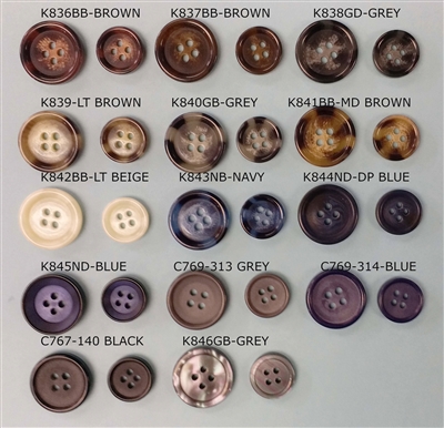 Suit Buttons - Assorted Colors - 24L, 32L