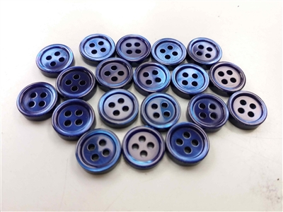 dyed medium blue pearl shirt buttons