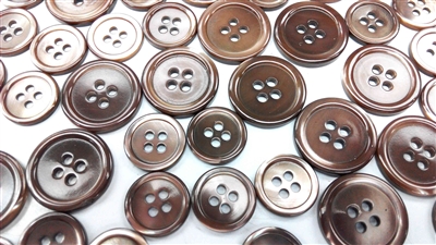 Dyed Brown Trocas Shell Buttons - 24L