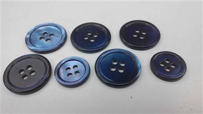 Dyed Blue Trocas Shell Buttons - 24L