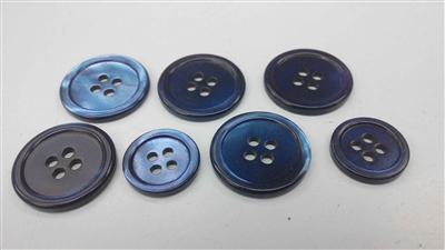 Dyed Blue Trocas Shell Buttons - 32L