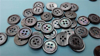 Logo Engraved Smoke Mother of Pearl Buttons