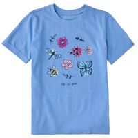 Life is Good Kids Watercolor Doodle Bugs Short Sleeve Crusher Tee