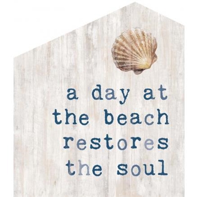 Beach Day Medium Wooden Pointed Standing Sign