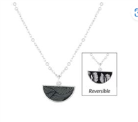 Jilzarah Midnight Palm Reversible Half Shell Necklace