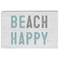 Beach Happy Wood Sign 3.5x5.25