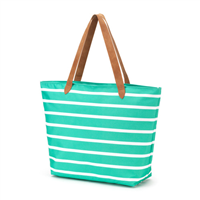 Viv & Lou Mint Striped Tote