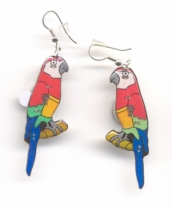 Flashing Parrot Earrings