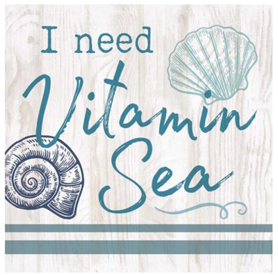 Vitamin Sea Small Wooden Block Standing Sign