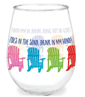 Toes in the Sand Stemless Wine Glass