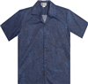 Navy Hibiscus Print  Hawaiian Shirt