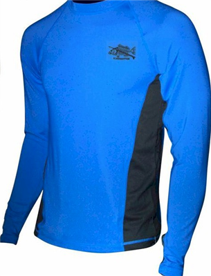 Men's Tormenter Long Sleeve Shirt in Royal Blue<BR>SPF 50 Fast Dry