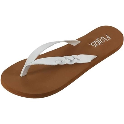 Flojos Women's Serenity White Flip Flops