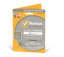 Norton Security Premium 2023 - 25GB, 1 User, 10 Devices, 12 Months Licence Card (PC/Mac)