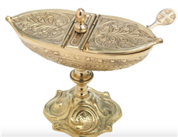 Brass Incense Boat & Spoon  Height 13cm